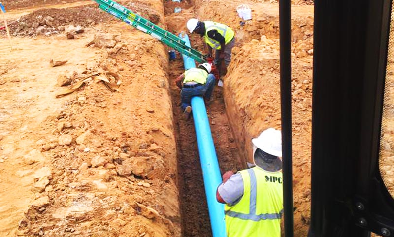 Collierville HS water main installation